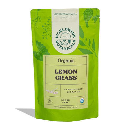 7oz 100% Worldwide Botanicals Organic Lemon Grass Leaves - Loose Leaf - Cut and Sifted pure Cymbopogon citratus