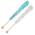 36 Light Blue and White Rock Candy Sugar Sticks - Individually Wrapped Treats - Cotton Candy & Original Sugar Flavored