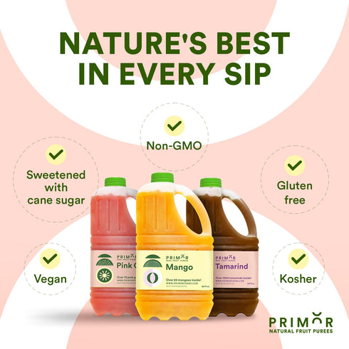 Countless Primor Fruit Purees | Made with Real Fruit | Applications: Juices, Smoothies, Cocktails, Desserts, and More