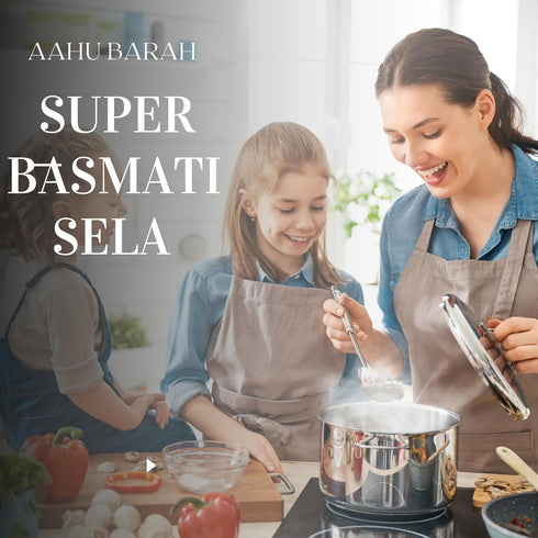 Aahu Barah 10lb Pack Basmati Sela Rice - Extra-Long Grain for Superior Culinary Delights