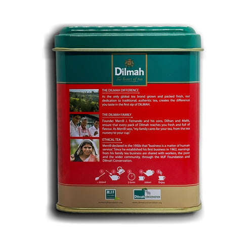4.41oz Dilmah English Breakfast Loose Leaf Tea, Tin, Pure Ceylon Tea in Caddy, Premium Black Tea