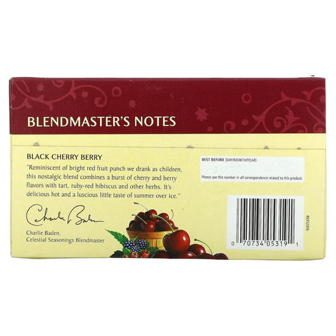 20 Count (Pack 2) Celestial Seasonings Black Cherry Berry Tea Bags