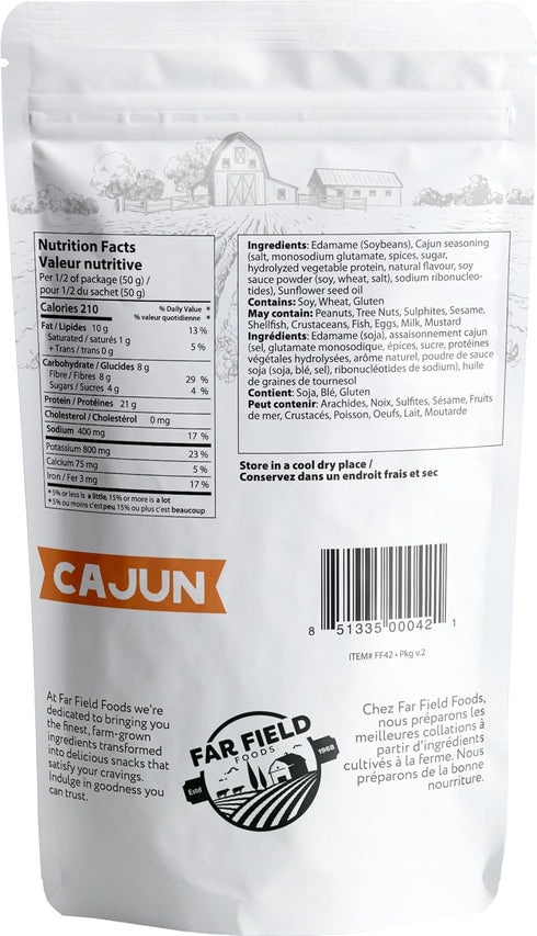 Urbani packed 42 3 3 pack) Far Field - Crunchy Roasted Edamame Beans, ( Salted, BBQ, Cajun ), High Protein Snack with g
