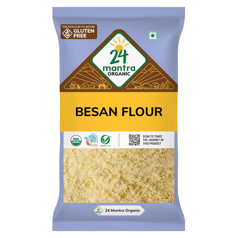 24 Mantra Organic Besan/Gram Flour/Besan Pindi - 100% Organic | Chemical Free & Pesticides Free