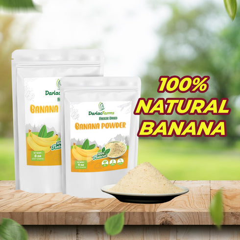 8Oz 100% DARLAC FARMS Freeze Dried Banana Powder Real Fruit Powder, No Sugar Added, Vegan & Gluten-Free, Freeze Dried
