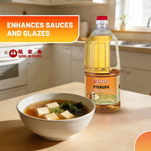 Wan Ja Shan 15oz Mirin Cooking Wine - Premium Japanese Sweet Rice Wine for Cooking, No Corn Syrup Added, Perfect