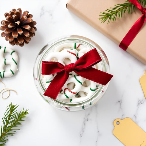 1 SweetGourmet Yogurt Covered Holiday Drizzle Pretzels | Seasonal Candy | Pound