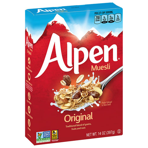 Alpen 14 Oz Original Muesli, Swiss Style Muesli Cereal, Whole Grain, Non-GMO Project Verified, Heart Healthy, Kosher
