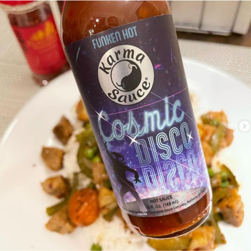 5 oz (1-Pack) Cosmic Disco by Karma Sauce, Medium-Heat Hot Sauce With Flavors of Ghost Pepper, Jalapenos & Garlic, Made