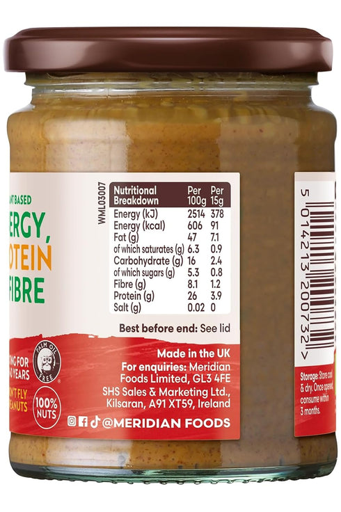 Meridian 100% 280g - Organic Peanut Butter Crunchy