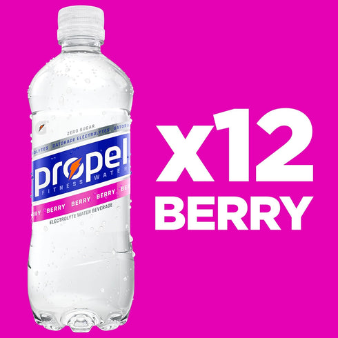 16.9 oz (12 Pack) Propel Electrolyte Enhanced Water Sports Drink, Berry Flavored Water, Zero Calorie & Zero Sugar
