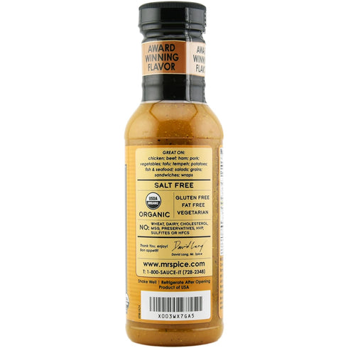 (0 13.5 (Pack 1) Mr. Spice Organic Honey Mustard Sauce, Salt Free Honey Mustard Dipping Sauce mg/serv), Gluten Free