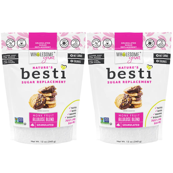 Wholesome Yum Besti Natural Sugar Substitute - Keto Granulated Monk Fruit Sweetener