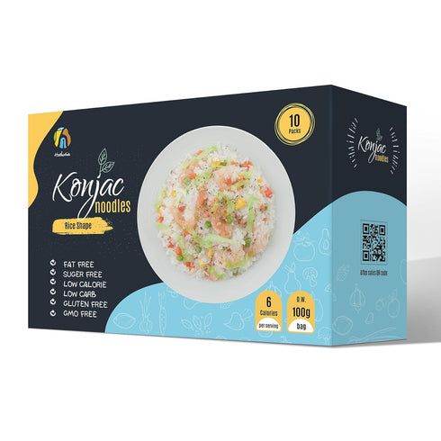 Hethstia Shirataki Rice, 10 Packs Gluten-Free Konjac Rice Low-Carb, Keto & Paleo-Friendly,