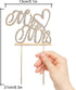 Mr and Mrs Love Cake Topper, Gold Crystal Rhinestone Wedding Anniversary Party Decoration