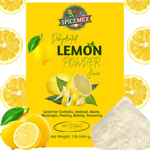 SPICEMEX Lemon Juice Powder Dehydrated 1LB No Sugar Added Non-GMO Vegan No Gluten