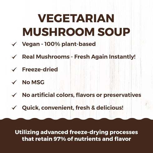 100% 10 120g (4.23oz) eHerbal Instant Mushroom Soup Cubes Freeze-Dried | Real Mushrooms (Enoki, Shiitake, King Oyster)