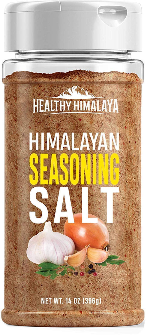 Himalayan Seasoning Salt with Pepper, Garlic, and Onion Natural Himalayan Pink Salt
