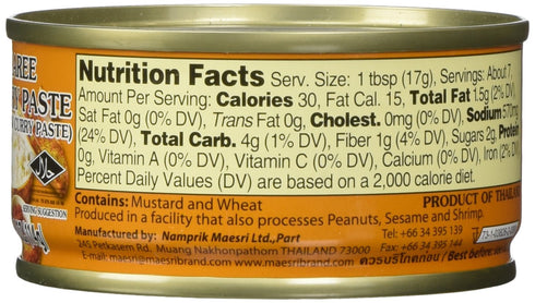 4 Oz Maesri Yellow Curry (Kang Karee) Paste Thai