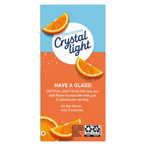 (20 Packets, 4 5) Crystal Light Classic Orange with Vitamin C & Calcium Drink Mix Pitcher Canisters