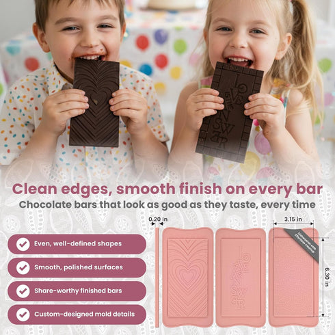 Sweetly Whispered 6 12 Set DIY Chocolate Bar Kit Silicone Molds, Gift Bags, Digital Guide, Sprinkles, Food Coloring