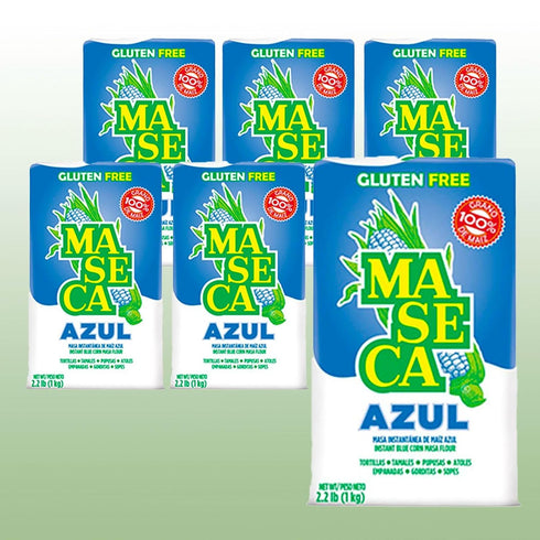 MASECA 2 Lbs 6 Pack Azul Gluten Free Harina de Maiz (Corn Flour) Bag