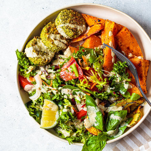 Cavo Greco Foods Frozen, 2 Pack, 8.5 Falafel Bites with Tahini Sauce, Plant-Based Greek Appetizer, Ounces