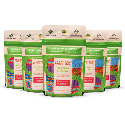 Satya Cilantro Chutney Powder Herb & Lemon Indian Seasoning Mix 5 Fresh