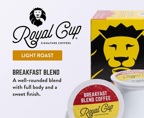 24 Pack ROYAL CUP SIGNATURE COFFEE - Breakfast Blend Light Roast Single-Serve Capsules