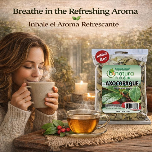 (4 oz) 100% Axocopaque Herbal Tea - Natural Gaultheria Mexican Leaves - Authentic Traditional Loose Leaf Tea from