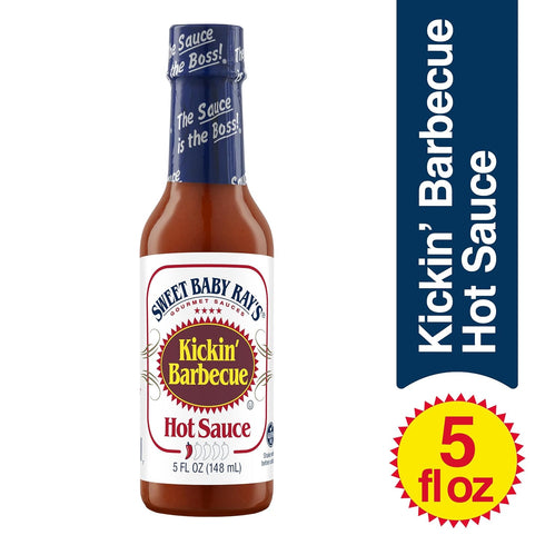 5 Oz (Pack 6) Sweet Baby Rays Kickin' Barbecue Hot Sauce Fl