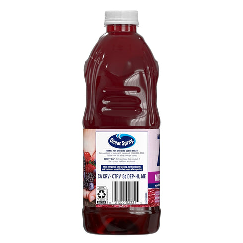 64 Oz Pack 2 Ocean Spray Mixed Berry Cranberry Juice Drink, Fl | Zero Sugar | Sweetened with Stevia |