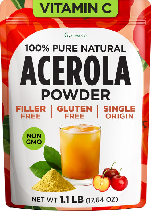 Gya Tea Co Acerola Cherry Powder 1.1 lb (17.64 oz), 52 Servings,
