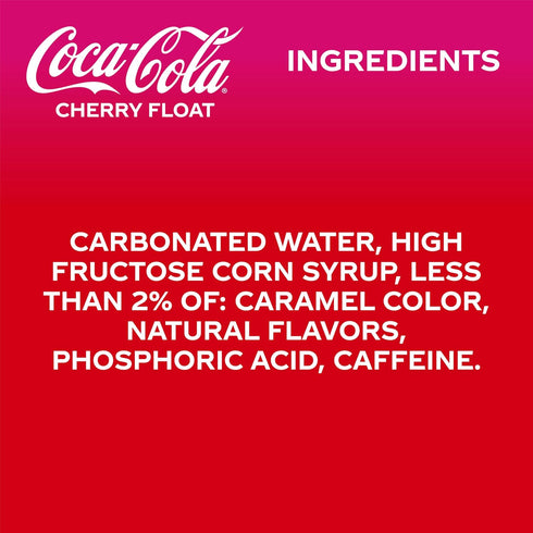 12 oz, 12 Pack Coca-Cola Cherry Float Soda Soft Drink Cans, fl
