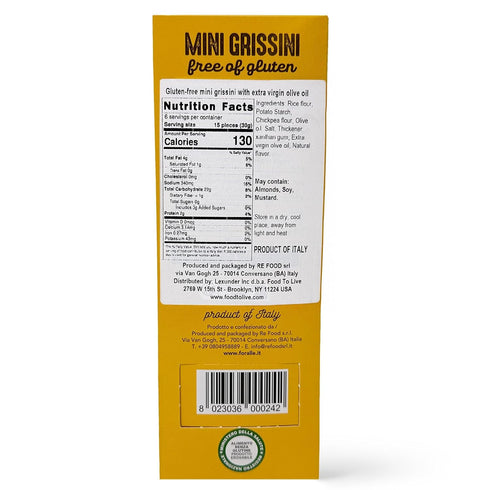 For Alle 6x1.05 oz (6.34 oz) (Pack 4) Gluten Free Mini Grissini with Extra Virgin Olive Oil, Traditional Italian