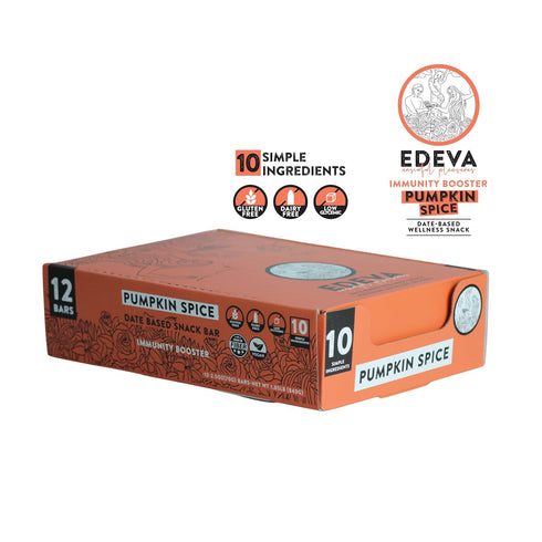 EDEVA Unsinful Pleasures 2.5oz 12 Count Date Based Wellness Snack Barts, bar - (Pumpkin Spice)