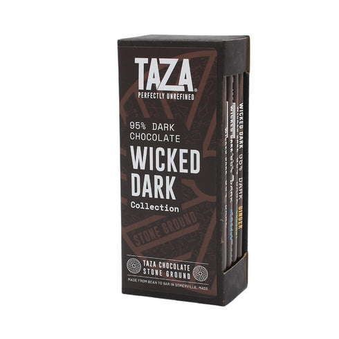 Taza Chocolate Organic Wicked Dark 95% Dark Bar Variety Pack Bundle, 2.5