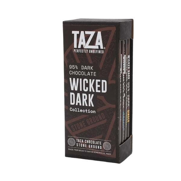 Taza Chocolate Organic Wicked Dark 95% Dark Bar Variety Pack Bundle, 2.5