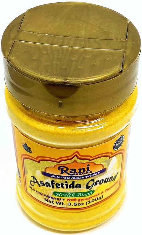 3.5oz (100g), Rani Asafetida (Hing) Ground Health Blend w/Fenugreek and Turmeric PET Jar ~ Gluten Friendly | Salt Free