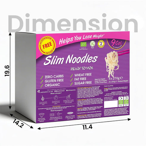 (Pack 5, 270g (9 kcal/100g) Pack Eat Water Slim Pasta Noodles of Each) Zero Carbohydrate | Keto, Paleo & Vegan Friendly