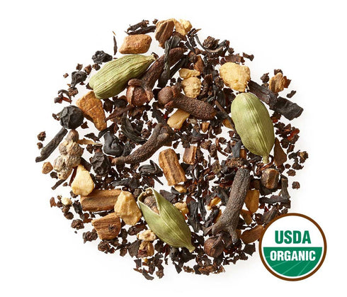 Golden Moon Tea Organic Masala Chai Black Tea, Pure & Authentic Blend, Loose Leaf, Non-GMO - Travel Tin