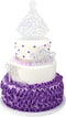 DecoPac Quinceanera Cake Topper - Glitter Cake Topper, Silver Cake Decoration, 3 Piece Set