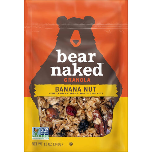 (5 Bear Naked Granola Cereal, Whole Grain Granola, Breakfast Snacks, Banana Nut Blend Bags)
