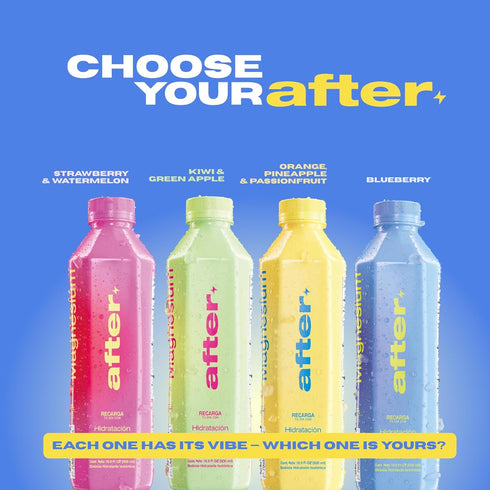 12 Pack, 16.9 oz AFTER Electrolyte Drink, Kiwi & Green Apple Flavor, Electrolytes Hydration Drink, fl Bottles