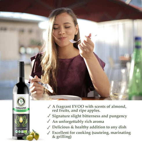 16.9 Oz (500ml) M.G. PAPPAS Italian Organic Olive Oil Extra Virgin Cold Pressed Award Winning, Unfiltered EVOO