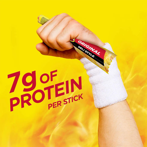 7g 0.9 oz. (24 Count) Slim Jim Monster Shortboi Smoked Meat Sticks, Deli Style Original Flavor, Protein Per Stick