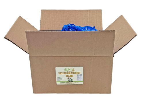 Packed 10 lb. Sweetened Premium Coconut Flakes | by Dasher's Spice & Beans | in the USA |