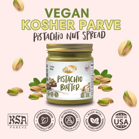 60% (450g) DORREL - Pistachio Butter, Dairy-Free Spreadable Butter Made from California-Grown Pistachios, No Palm Oil