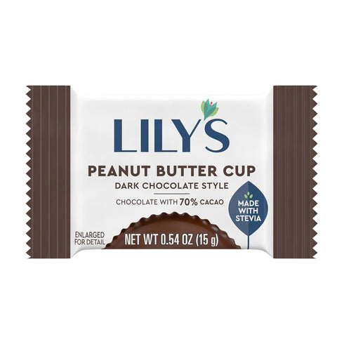 3.2 oz LILY'S Dark Chocolate Style No Sugar Added Peanut Butter Cups, Sweets Bag