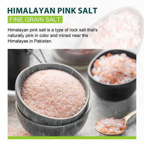 16 oz (1 Soeos Himalayan Pink Salt, Fine Grain, Pound), Pink Himalayan Sea Salt, Rock Salt for Grinder Refill